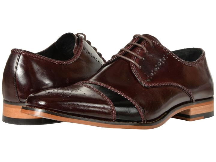 Stacy Adams Talbot (burgundy/black) Men's Lace Up Cap Toe Shoes