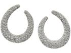 Nina Front To Back Pave Hoop Swarovski Stones Earrings (rhodium/white) Earring