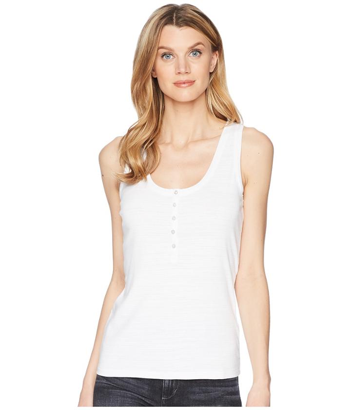 Lilla P Henley Tank Top (white) Women's Sleeveless
