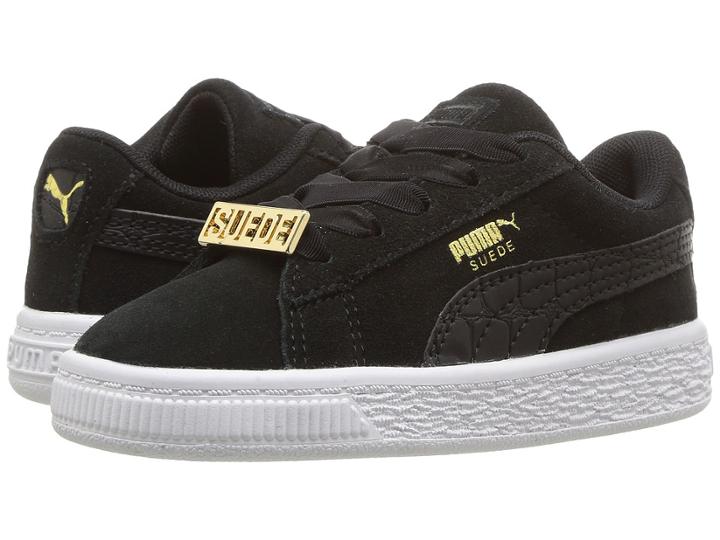 Puma Kids Suede Classics Fabulous Inf (toddler) (black) Boys Shoes