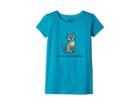 Life Is Good Kids Four Legged Word Cat Crusher Tee (little Kids/big Kids) (cool Turquoise) Girl's T Shirt