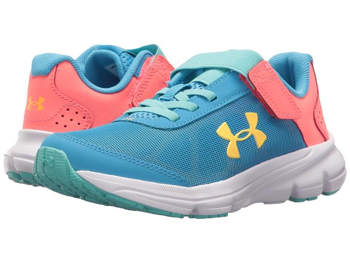 Under Armour Kids Ua Gps Rave 2 Ac (little Kid) (blue/brilliance/dandelion) Girls Shoes