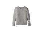 Chaser Kids Soft Love Knit Pullover Sweater With Stripes (little Kids/big Kids) (heather Grey/white) Boy's Sweater