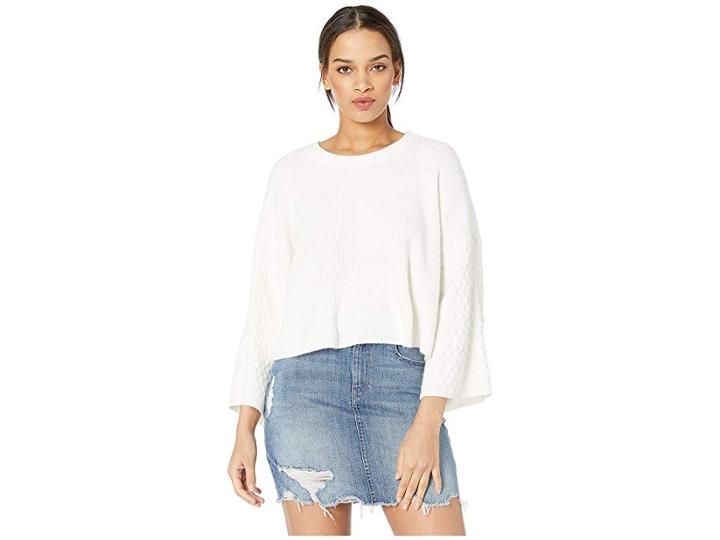 Jack By Bb Dakota In The Mix Mixed Stitch Sweater (off-white) Women's Sweater