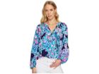Lilly Pulitzer Elsa Top (bright Navy Caught Up) Women's Blouse