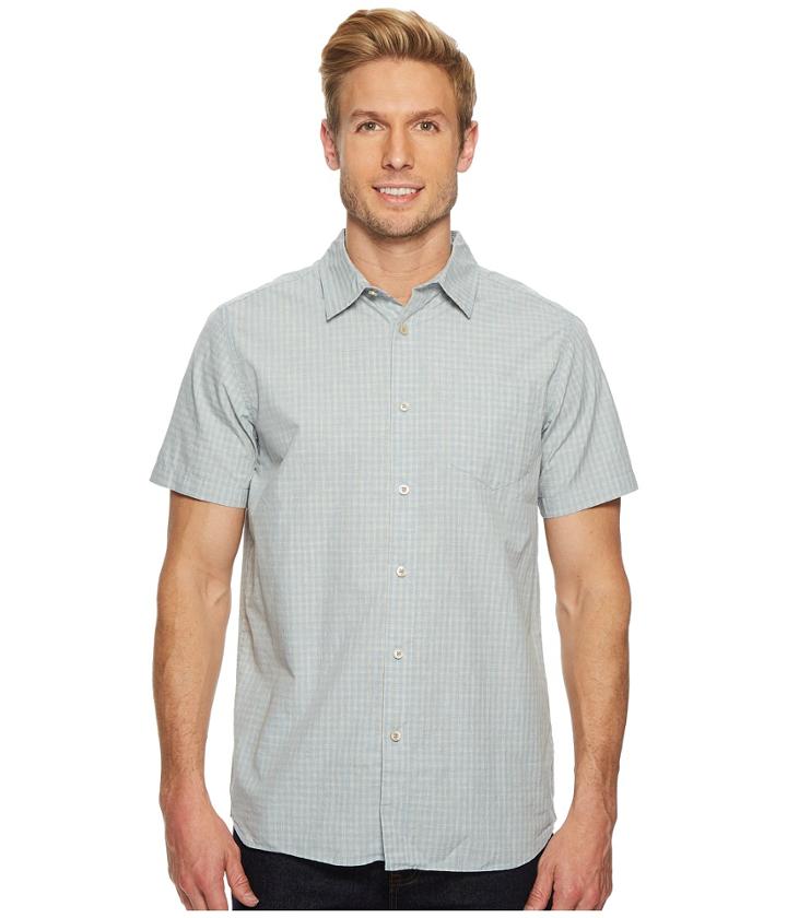 The North Face Short Sleeve Shadow Gingham Shirt (dusty Blue) Men's Short Sleeve Button Up