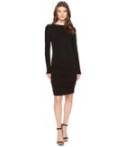Nicole Miller Stretchy Matte Jersey Long Sleeve Dress (black) Women's Dress
