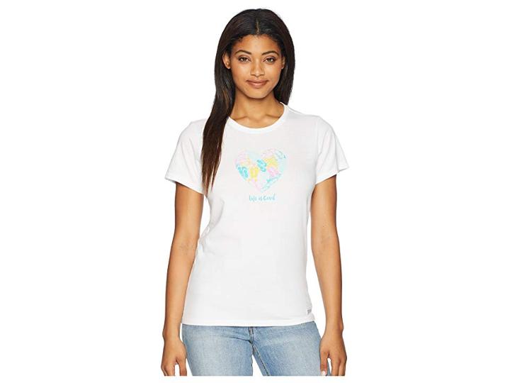 Life Is Good Flip-flop Heart Crusher Tee (cloud White) Women's T Shirt
