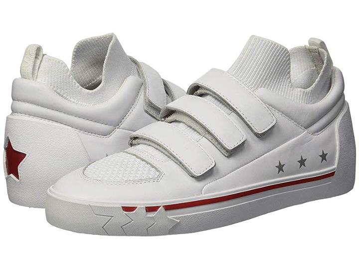 Ash Neptune (white Nappa Calf/white Knit) Women's Lace Up Casual Shoes