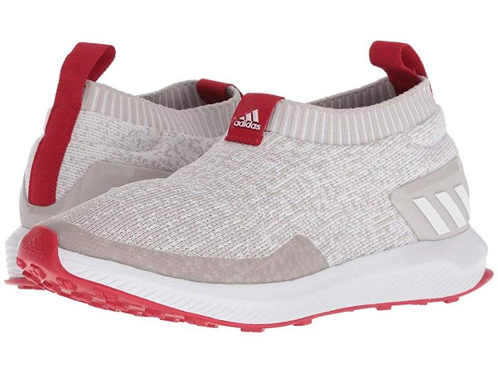 Adidas Kids Rapidarun Laceless Knit (big Kid) (white/chalk Pearl/scarlet) Girl's Shoes