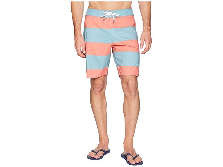 Brixton Barge Stripe Trunk (smoke Blue/burnt Sienna) Men's Swimwear