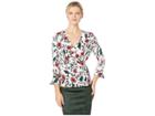 Ivanka Trump Faux Wrap Matte Jersey Top (blush Multi) Women's Blouse