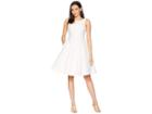 Maggy London Stripe Jacquard Novelty Fit Flare Dress (white) Women's Dress