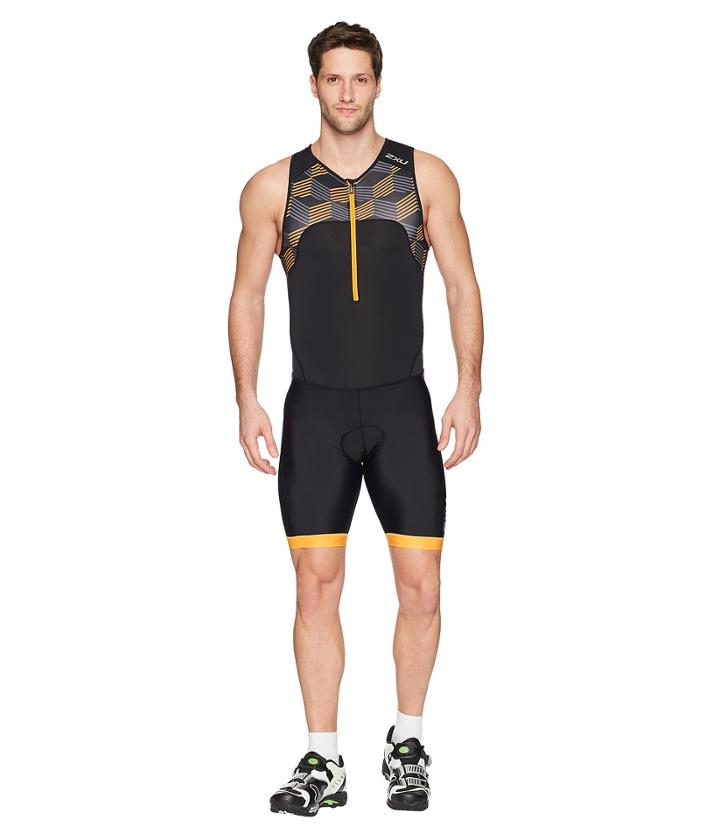 2xu Active Trisuit (black/retro Flame Orange) Men's Wetsuits One Piece