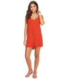 Isabella Rose Paradise Knit Romper Cover-up (paprika) Women's Jumpsuit & Rompers One Piece