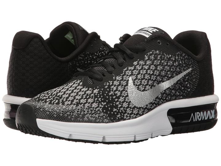 Nike Kids Air Max Sequent 2 (big Kid) (black/metallic Silver/dark Grey) Boys Shoes