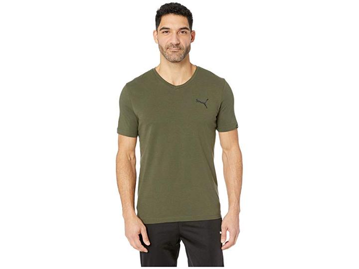 Puma Iconic V-neck Tee (forest Night) Men's T Shirt