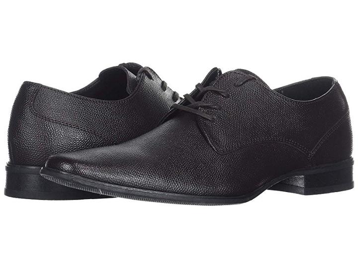 Calvin Klein Brodie (dark Brown Small Tumbled Leather) Men's Lace Up Casual Shoes
