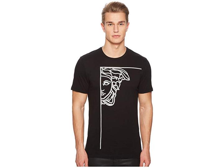 Versace Collection Glitter Medusa Print T-shirt (black) Men's T Shirt