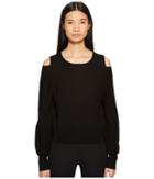 Vince Overlap Shoulder Slit (black) Women's Sweater