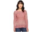 Lucky Brand Ombre Lace-up Pullover (red Multi) Women's Clothing