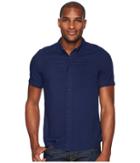 Toad&co Mattock Short Sleeve Slim Shirt (medium Indigo Solid) Men's Clothing