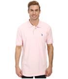 U.s. Polo Assn. Solid Interlock Polo (pink Champagne Heather) Men's Short Sleeve Pullover