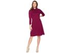 Nine West Cowl Neck Fit Flare Knit Dress (plum) Women's Dress