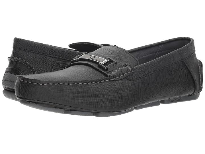 Calvin Klein Morrie (black Weave Embossed) Men's Shoes
