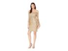 Bebe Off Shoulder Sequin Dress W/ Bell Sleeves (gold) Women's Dress