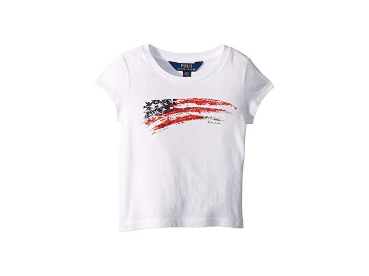 Polo Ralph Lauren Kids Cotton Jersey Graphic T-shirt (toddler) (white/red) Girl's T Shirt