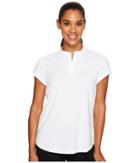 Under Armour Golf Mandarin Jacquard Polo Shirt (white/white/white) Women's Short Sleeve Knit