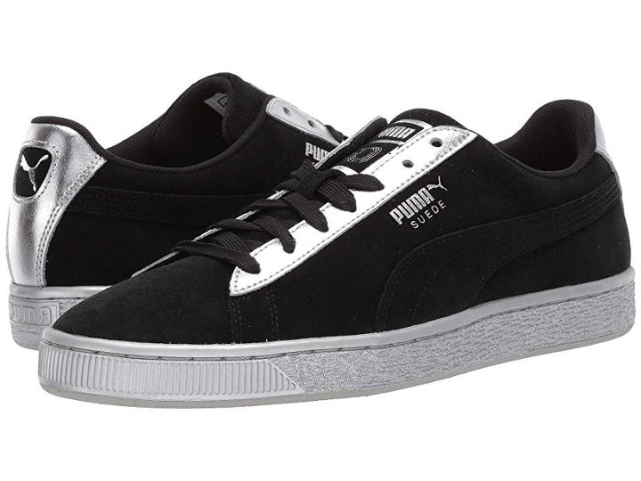 Puma Suede Classic Metallic (puma Black/puma Silver) Men's Lace Up Casual Shoes