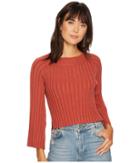 J.o.a. Side Slit Flare Sleeve Sweater (burgundy) Women's Sweater