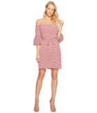 Donna Morgan Off Shoulder Sheath Dress (chili Pepper Red/white Cap Grey) Women's Dress