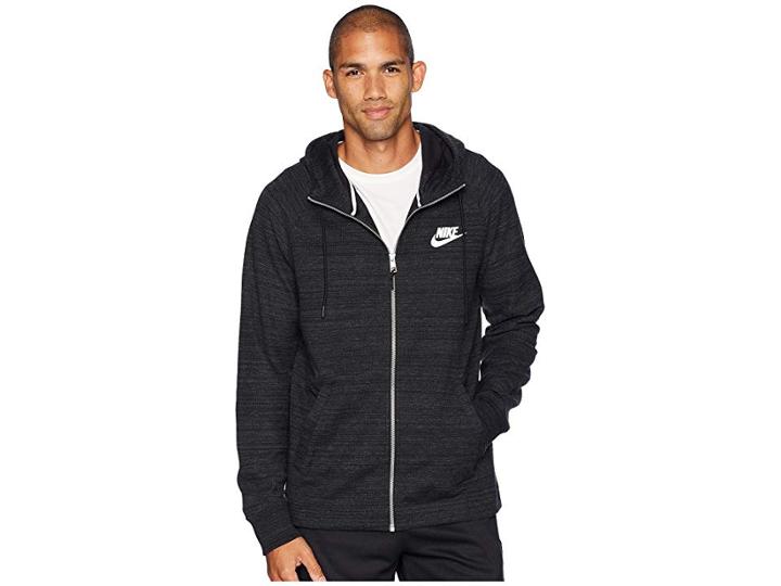 Nike Nsw Av15 Hoodie Full-zip Knit (black/heather/white) Men's Sweatshirt