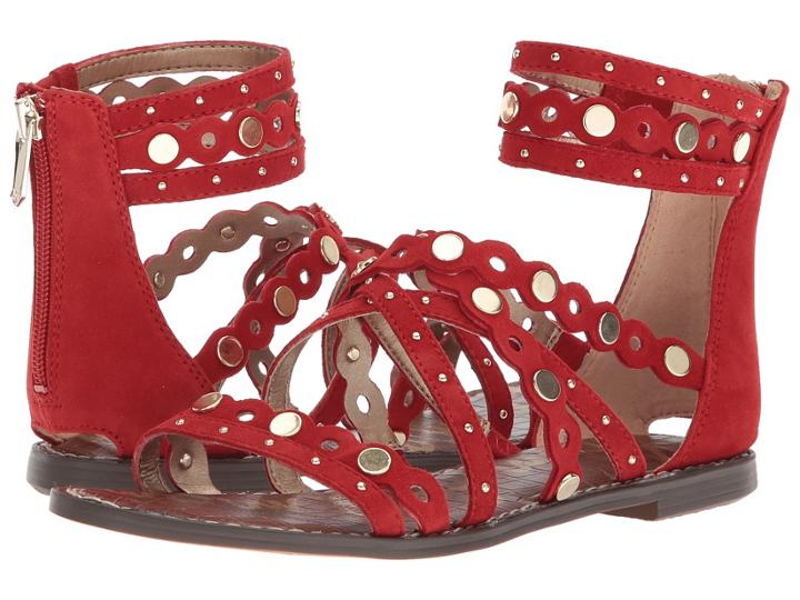 Sam Edelman Geren (candy Red Kid Suede Leather) Women's Sandals