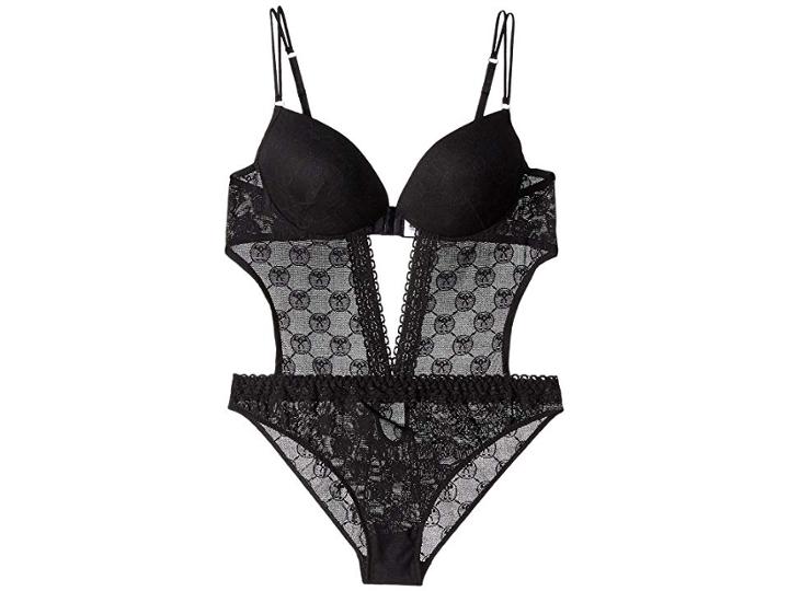Moschino Lace Stretch Bodysuit (black) Women's Jumpsuit & Rompers One Piece