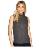 Michael Stars Luxe Cotton Mock Neck Shell (charcoal) Women's Clothing