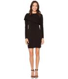 Michael Michael Kors Asymmetrical Ruffle Long Sleeve Tee Dress (black) Women's Dress