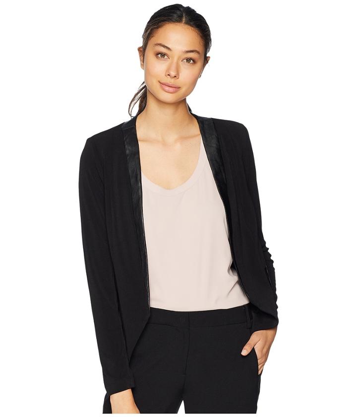 Bcbgeneration Mixed Media Tuxedo Blazer (black) Women's Jacket
