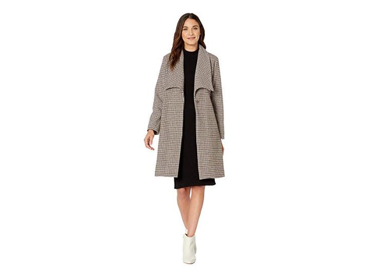 J.o.a. Shawl Cowl Coat (camel Plaid) Women's Coat
