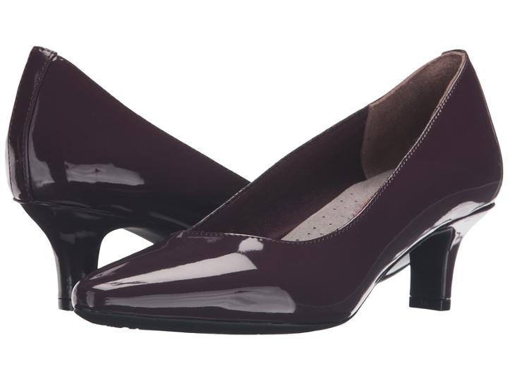 Rockport Kimly Kirsie Pump (dark Vino Patent Leather) Women's Shoes