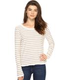 Kensie Flecked Stripe Sweater Ks2k5553 (honey Wheat Combo) Women's Sweater