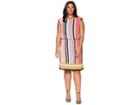 Adrianna Papell Plus Size Fiesta Stripe Blouson Dress (pink Multi) Women's Dress