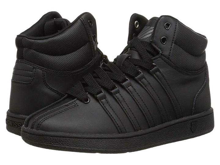 K-swiss Classic Vn Midtm (big Kid) (black/black) Athletic Shoes