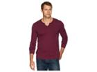 Mod-o-doc Les Carillo Long Sleeve Notch Slub Jersey V-neck (mulberry) Men's Clothing