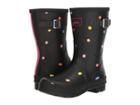 Joules Mid Molly Welly (black Pop Spot Rubber) Women's Rain Boots