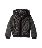 Urban Republic Kids Puffer Jacket With Melange Sleeves (little Kids/big Kids) (black) Girl's Coat