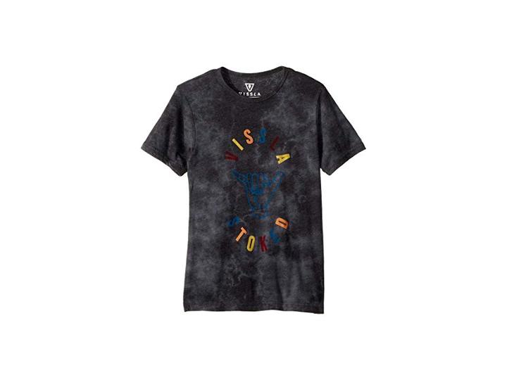 Vissla Kids Shaka Stoked T-shirt Top (big Kids) (black Heather) Boy's T Shirt